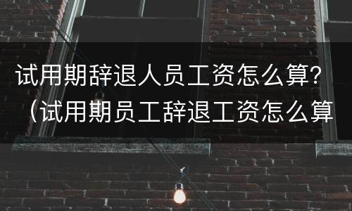 试用期辞退人员工资怎么算？（试用期员工辞退工资怎么算）