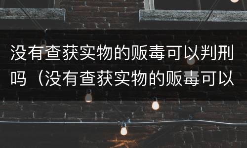 没有查获实物的贩毒可以判刑吗（没有查获实物的贩毒可以判刑吗）