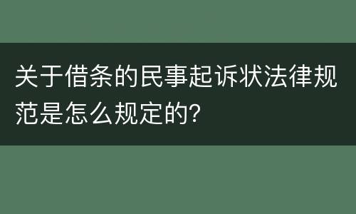 关于借条的民事起诉状法律规范是怎么规定的？