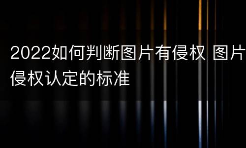 2022如何判断图片有侵权 图片侵权认定的标准