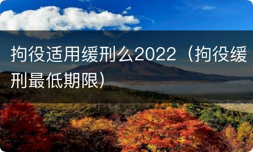 拘役适用缓刑么2022（拘役缓刑最低期限）