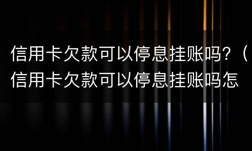 信用卡欠款可以停息挂账吗?（信用卡欠款可以停息挂账吗怎么办）