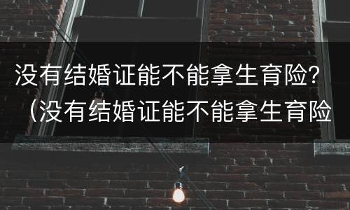 没有结婚证能不能拿生育险？（没有结婚证能不能拿生育险补贴）