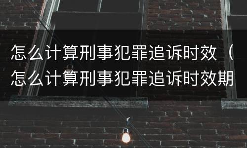 怎么计算刑事犯罪追诉时效（怎么计算刑事犯罪追诉时效期）