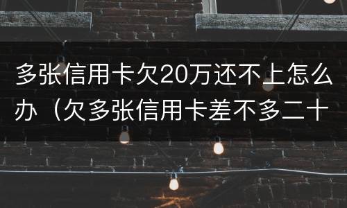 多张信用卡欠20万还不上怎么办（欠多张信用卡差不多二十万还不上怎么办）