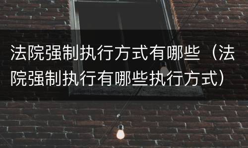 法院强制执行方式有哪些（法院强制执行有哪些执行方式）