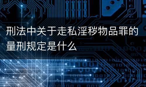 刑法中关于走私淫秽物品罪的量刑规定是什么