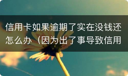 信用卡如果逾期了实在没钱还怎么办（因为出了事导致信用卡没还逾期严重怎么办）