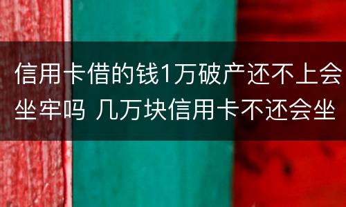 信用卡借的钱1万破产还不上会坐牢吗 几万块信用卡不还会坐牢吗