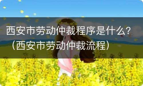 西安市劳动仲裁程序是什么？（西安市劳动仲裁流程）