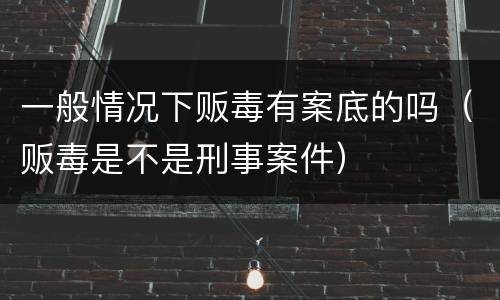 一般情况下贩毒有案底的吗（贩毒是不是刑事案件）