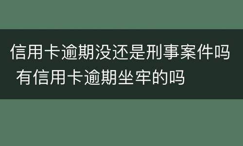 信用卡逾期没还是刑事案件吗 有信用卡逾期坐牢的吗