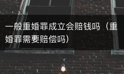 一般重婚罪成立会赔钱吗（重婚罪需要赔偿吗）