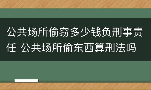 公共场所偷窃多少钱负刑事责任 公共场所偷东西算刑法吗