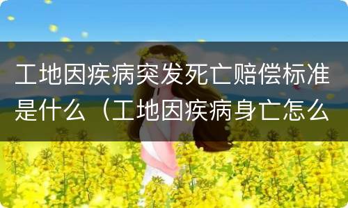 工地因疾病突发死亡赔偿标准是什么（工地因疾病身亡怎么处理）