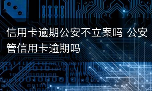 信用卡逾期公安不立案吗 公安管信用卡逾期吗