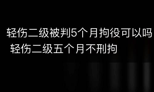 轻伤二级被判5个月拘役可以吗 轻伤二级五个月不刑拘