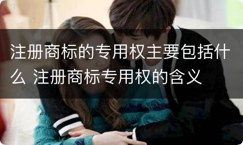 注册商标的专用权主要包括什么 注册商标专用权的含义