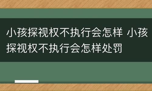 小孩探视权不执行会怎样 小孩探视权不执行会怎样处罚