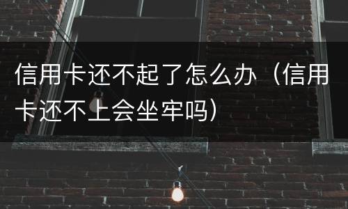 信用卡还不起了怎么办（信用卡还不上会坐牢吗）