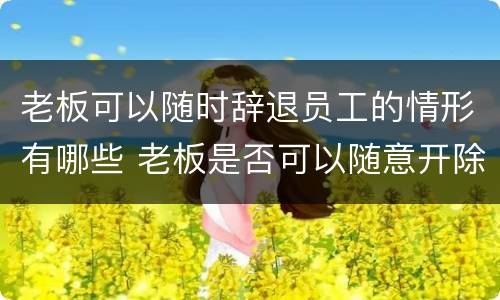 老板可以随时辞退员工的情形有哪些 老板是否可以随意开除员工