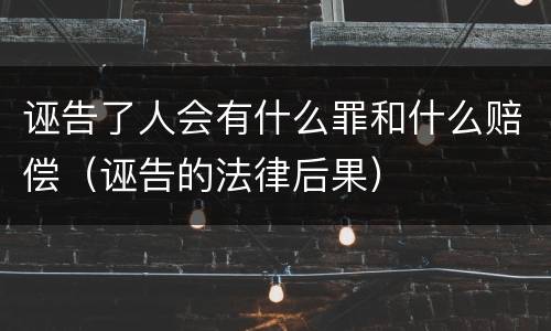 诬告了人会有什么罪和什么赔偿（诬告的法律后果）