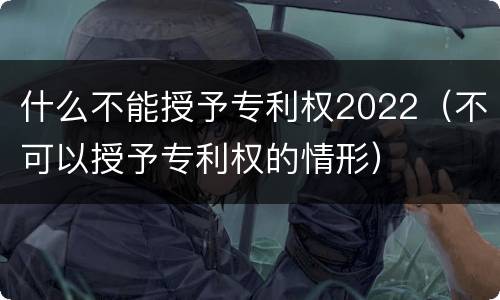 什么不能授予专利权2022（不可以授予专利权的情形）
