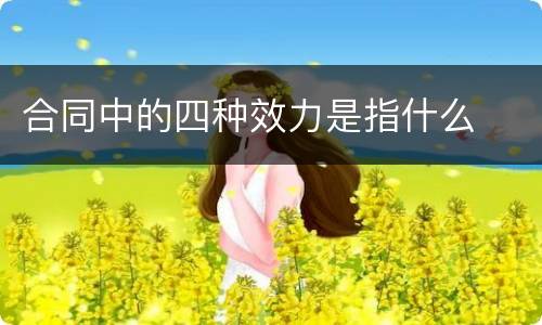 合同中的四种效力是指什么