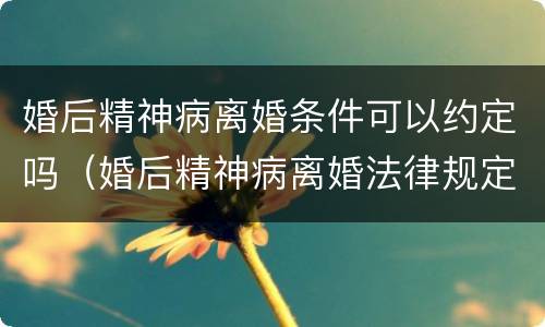婚后精神病离婚条件可以约定吗（婚后精神病离婚法律规定）