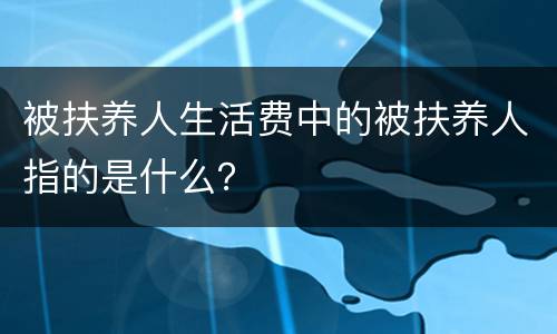被扶养人生活费中的被扶养人指的是什么？