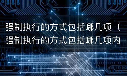 强制执行的方式包括哪几项（强制执行的方式包括哪几项内容）