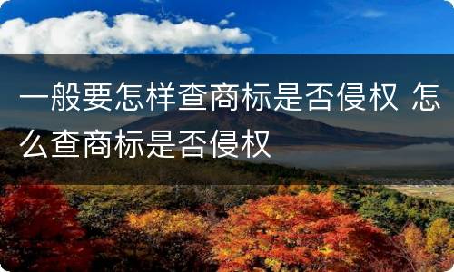 一般要怎样查商标是否侵权 怎么查商标是否侵权