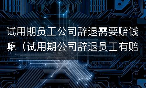 试用期员工公司辞退需要赔钱嘛（试用期公司辞退员工有赔偿吗）
