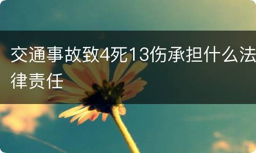 交通事故致4死13伤承担什么法律责任