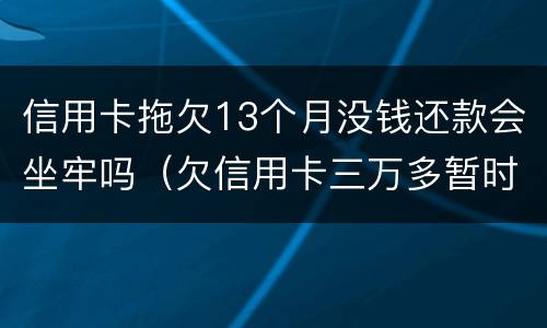 信用卡拖欠13个月没钱还款会坐牢吗（欠信用卡三万多暂时还不上会坐牢吗?）