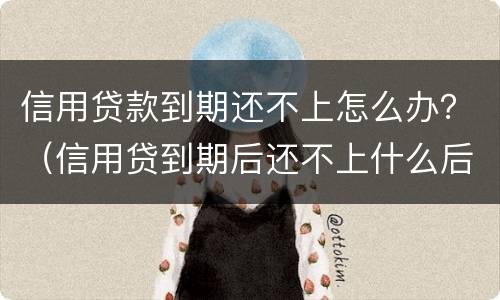 信用贷款到期还不上怎么办？（信用贷到期后还不上什么后果）