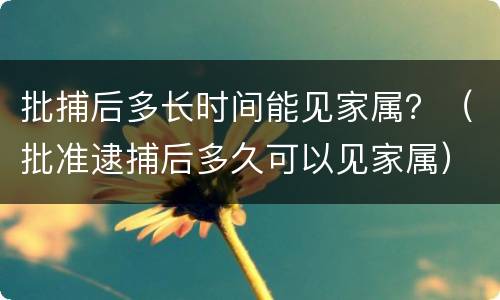批捕后多长时间能见家属？（批准逮捕后多久可以见家属）