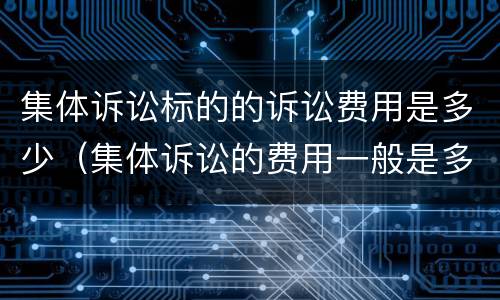 集体诉讼标的的诉讼费用是多少（集体诉讼的费用一般是多少）