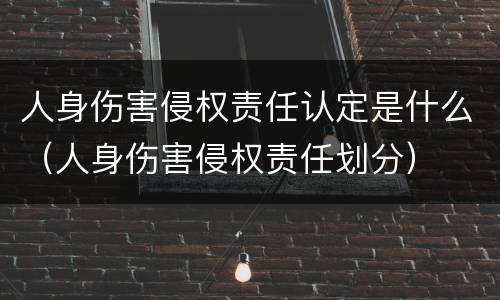 人身伤害侵权责任认定是什么（人身伤害侵权责任划分）