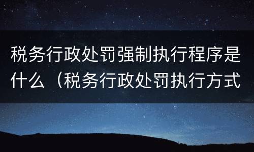 税务行政处罚强制执行程序是什么（税务行政处罚执行方式）