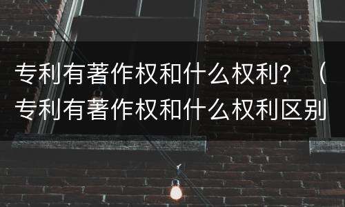 专利有著作权和什么权利？（专利有著作权和什么权利区别）