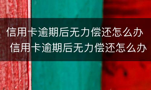 信用卡逾期后无力偿还怎么办 信用卡逾期后无力偿还怎么办理