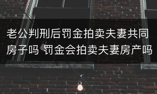 老公判刑后罚金拍卖夫妻共同房子吗 罚金会拍卖夫妻房产吗