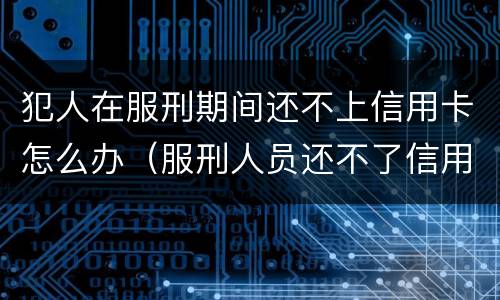 犯人在服刑期间还不上信用卡怎么办（服刑人员还不了信用卡怎么办）