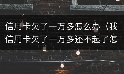 信用卡欠了一万多怎么办（我信用卡欠了一万多还不起了怎么办）