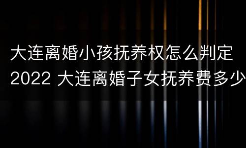 大连离婚小孩抚养权怎么判定2022 大连离婚子女抚养费多少?