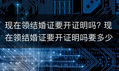 现在领结婚证要开证明吗? 现在领结婚证要开证明吗要多少钱