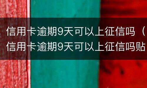 信用卡逾期9天可以上征信吗（信用卡逾期9天可以上征信吗贴吧）