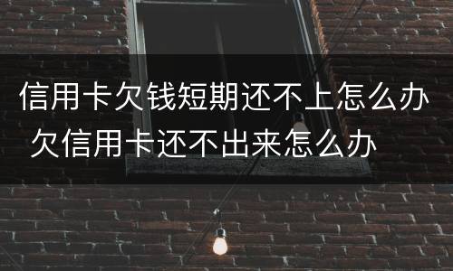 信用卡欠钱短期还不上怎么办 欠信用卡还不出来怎么办