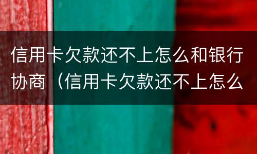 信用卡欠款还不上怎么和银行协商（信用卡欠款还不上怎么和银行协商解决）